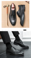 Vestido de negocios para hombres, zapatos de cuero versátiles de moda con cordones casuales bajos negros - details 7