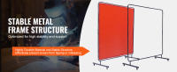 SucceBuy Pantalla de soldadura con marco, protección de vinilo resistente a las llamas, móvil para taller profesional/uso industrial - details 2