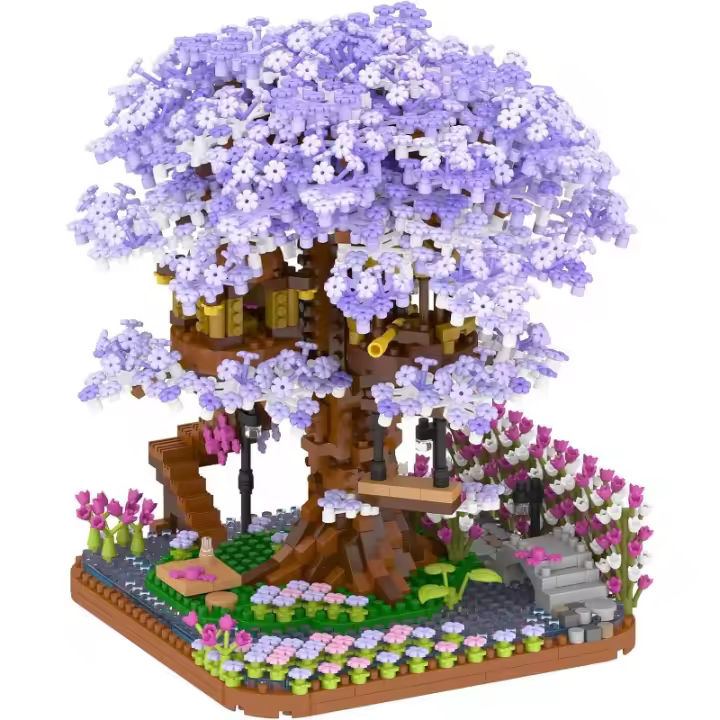 Juego de construcción de árbol de Sakura Bonsai en flor de cerezo, Mini Micro ladrillos coleccionables creativos para adolescentes, niñas y niños, S 2200 piezas, 14 + - 1