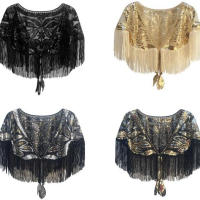 Chal de Encaje Fino Versátil con Cuentas de Malla y Abalorios Vestido Corto Pequeño, Chaleco, Capa, Cárdigan Pequeño, Prenda Exterior Decorativa - details 6