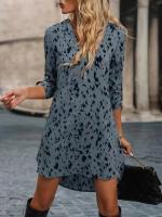 Vestido largo informal elegante con cuello en V con estampado de leopardo, moda primavera otoño para mujer - details 6