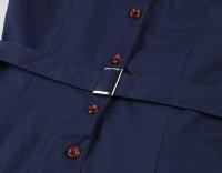 Vestido Corto de Verano Vintage Hepburn Moda Casual para Mujeres Estilo Retro Navy Blue - details 18