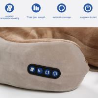 Masajeador eléctrico multifuncional para cuello, almohada portátil en forma de U, masajeador Cervical para hombro, almohada de masaje relajante para viaje en casa y coche - details 3