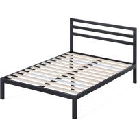 Cama 90x190 cm - Altura 36 cm con almacenaje debajo de la cama - Estructura de cama de plataforma de metal con cabecero - Negro - details 22