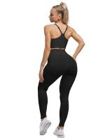 Ilforeemio Medias de entrenamiento para mujer, gimnasio, arrugas en la cadera sin costuras - details 4