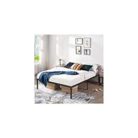 Marco de cama doble de metal, estructura de cama matrimonial para adultos y adolescentes, para colchón de 140x190 cm negro - details 14