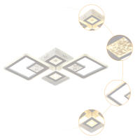 Lámpara de techo acrílica moderna con LED incorporado de 46W controlable por remoto para iluminación de porche y dormitorio con Montaje flush - details 7