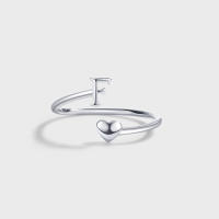 Anillos de Letras para mujer, Plata de Ley 925, A-Z, Iniciales apilables de Nombre, Anillo Abierto con Talla Ajustable - details 5