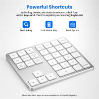 Teclado numérico inalámbrico ultradelgado con Bluetooth, 2,4G, recargable por USB, para IOS y Android, ventana blanca - details 4