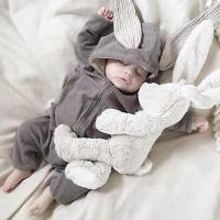 Peleles de bebé para niños y niñas recién nacidos de 0 a 3 6 9 12 18 meses Boutique de algodón de manga larga con Orejas de conejo mono infantil ropa de primavera y otoño - details 1