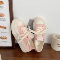 Gao Yan dos zapatos de lona de medio arrastre de las mujeres delgado verano nuevo nicho de un pedal versión coreana de plataforma zapatos blancos - details 8