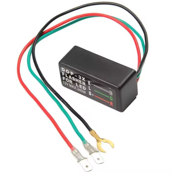 Relé intermitente LED universal de 3 pines independiente de carga de 240 W para conversión de bombilla de motocicleta automática a LED - 1