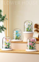 Ramo de juguete de ensamblaje de rompecabezas para niños, flor de bloque de decoración de escritorio eterna - details 0