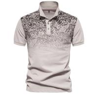 Polos de mezcla de algodón con estampado degradado de nuevo diseño para hombres Polos de manga corta de moda de verano para hombres - details 3