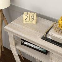 Mesa auxiliar estrecha con cajón y estante de almacenamiento, mesa de entrada de madera