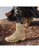 Zapatos de combate de desierto transpirables de cuero de alta calidad para hombre, botas de senderismo antideslizantes hasta el tobillo - details 4