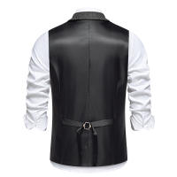 Chaleco de Tweed Grueso de Moda Retro para Hombres Chaleco de Fiesta de Ocio Casual Británico con Múltiples Bolsillos - details 3