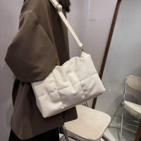 Bolso de hombro acolchado a cuadros, bolso de diseñador para mujer, bolsos de compras cruzados con solapa de cuero PU, invierno - details 22