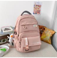 Mochila informal de gran capacidad nueva versión coreana pequeña mochila fresca y de moda Mochila japonesa simple de color sólido - details 39