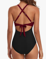 Nueva bolsa suave de una pieza traje de baño cruzado bikini con tirantes en la espalda traje de baño ajustado - details 23