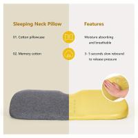 1pc Almohada cervical ergonómica - Refuerzo de espuma de memoria para alivio de cuello rígido, tejido ligero, lavable a mano, tejido llano, 30 hilos, tejido no textil, sin impresión - Soporte de cuello definitivo para comodidad al dormir y alineación de - details 5
