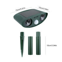 Repelente solar de animales ultrasónico para exteriores disuasivo para perros y gatos Sensor de movimiento de 110° 6-8m con luz para mapache mofeta ciervo jardín y Patio - details 2