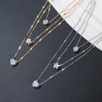 Collar con colgante de circón para mujer, gargantilla de cadena multicapa, joyería brillante para fiesta, regalo de moda - details 3
