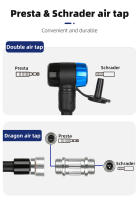Minibomba de mano para bicicleta, inflador de neumáticos de aleación de aluminio, manguera oculta, válvula Schrader Presta, 120Psi - details 2