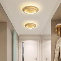 Lámpara de techo de madera de estilo japonés, luz Led decorativa para balcón, pasillo y dormitorio - details 1
