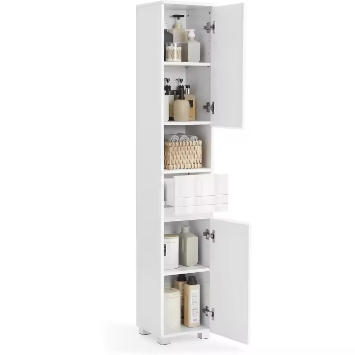 Mueble de Baño de Armario Unidad de Almacenamiento con Cajón Estantería Regulable - 1