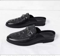 Nuevos zapatos casuales de moda para hombre hechos de piel de cocodrilo Elish, mula, suela de goma antideslizante, flexibles y transpirables para - details 4