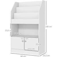 Estante de Libros para Niños Diseño de 3 Compartimentos y 2 Armarios Ideal para Escuela Dormitorio - details 2