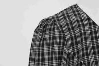 2025 nuevo Vintage marrón a cuadros Rockabilly Midi vestidos cuello vuelto arco 3/4 manga larga Otoño Invierno mujer vestido elegante - details 18