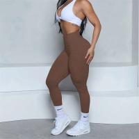 Leggings con espalda en V para mujer, leggings deportivos sin costuras para mujer, pantalones de yoga sólidos elásticos de cintura alta para fitness y jogging - details 6