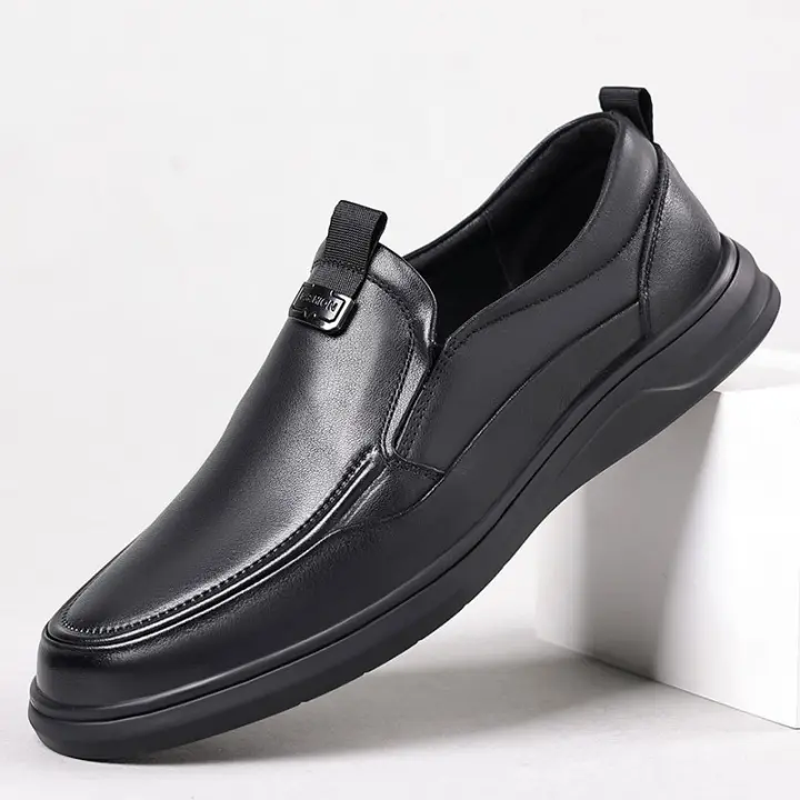 Zapatos de cuero de vaca de primera calidad Zapatos formales para hombres con suela antideslizante y de cuero genuino - 1