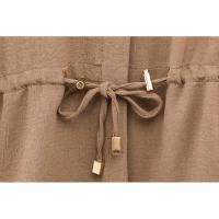 Conjunto de camisa de manga larga con cuello drapeado y pantalones de cintura alta para mujer - details 15