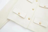 Chaqueta Corta Elegante para Mujer 2024 Cuello Redondo Manga Larga Abrigo con Bolsillo de Volteo Casual de Moda para Mujeres - details 7