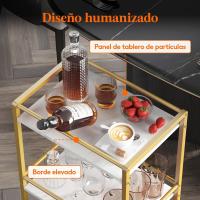 Carrito Auxiliar de 3 Niveles,Carrito de Servicio de té con Ruedas con Bloqueo,Carrito de Cocina y Alcohol para Comedor y Sala de Estar,43,2 x 30 x 81,5 cm, Marrón rústico - details 12
