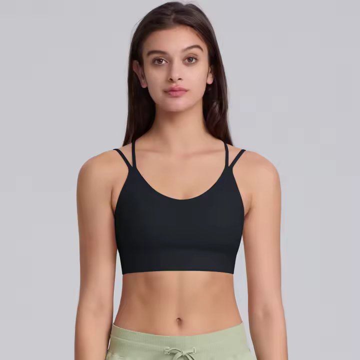 Hamidou-Sujetador de Yoga para mujer, ropa de Pilates de alta intensidad a prueba de golpes, con correas de hombro cruzadas absorbentes de golpes, para gimnasio - 1