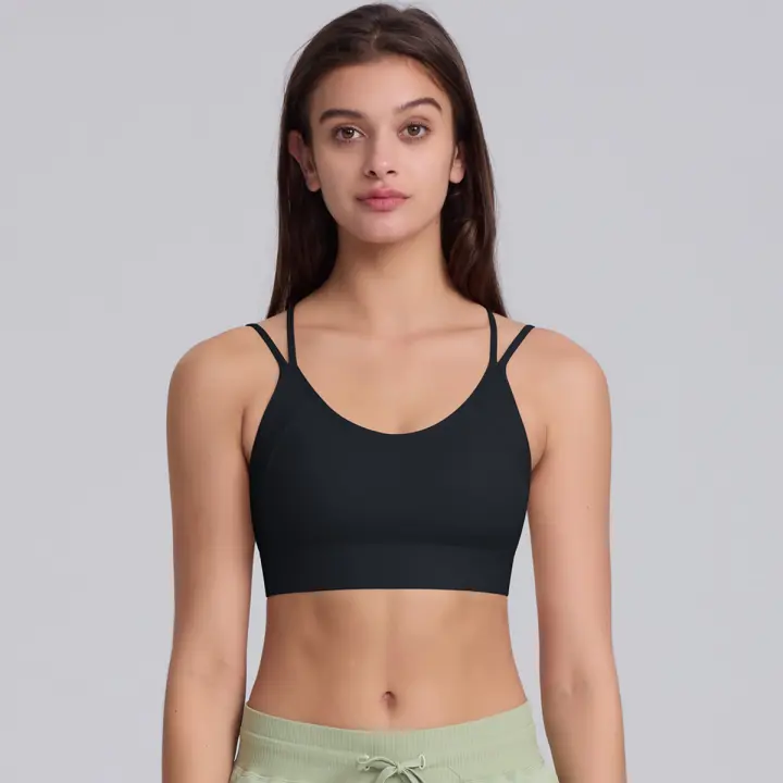 Hamidou-Sujetador de Yoga para mujer, ropa de Pilates de alta intensidad a prueba de golpes, con correas de hombro cruzadas absorbentes de golpes, para gimnasio - 1