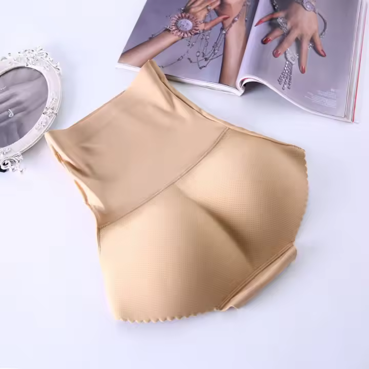 Moda cintura alta ajuste acolchado cadera potenciador mujeres levantador de glúteos ropa interior bragas cintura alta cadera almohadillas para glúteos moldeador de cuerpo Boyshort - 1