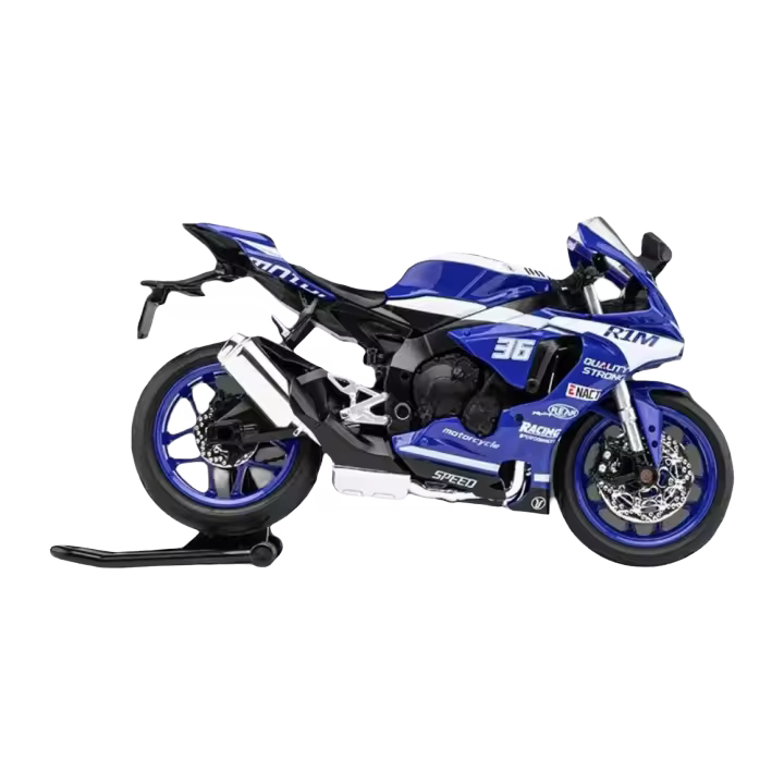 Modelo De Motocicleta Yamaha R1M a Escala 1/12 En Aleación De Zinc Con Absorción De Choque Regalo Para Niños Juguetes De Motocicleta De Escala Pequeña - 1