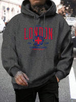 Sudadera De Capucha London Uk University League Para Hombre Tallas Grandes Estilosa Con Estampado Deportiva Y Cuello Alto - details 21