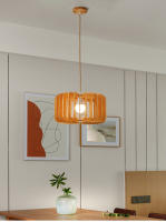 TOMAXIN Lámpara colgante de techo de madera para restaurante, dormitorio en forma de calabaza, estudio, bar, cafetería, retro - details 10