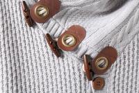 Suéter de punto tipo cárdigan de un solo pecho con cuello alto para hombre, para otoño e invierno - details 20