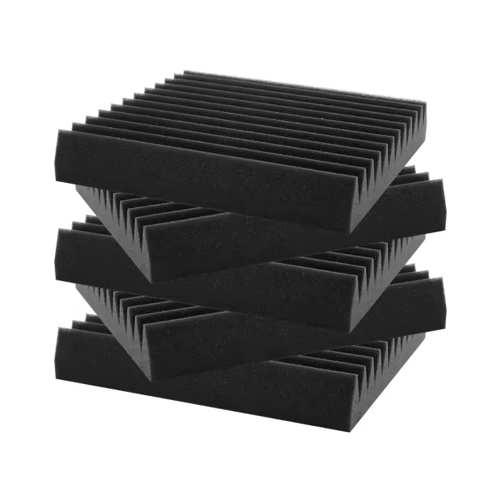 Paneles de espuma acústica SucceBuy, paquete de 50, 12 x 12 x 2 pulgadas. Alta densidad. Resistente al fuego. Absorción de sonido para estudio - 1