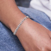 ΑΡМ Monaco Brazalete premium ajustable hacia arriba y hacia abajo Pulsera de oro rosa con perlas de plata de ley - details 2