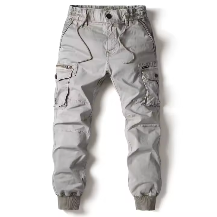 Pantalón cargo en algodón pleine longueur pour hommes, survêfun de travail masculin, jogging décontracté, streetwear d 'outillage, FJJ, automne - 1