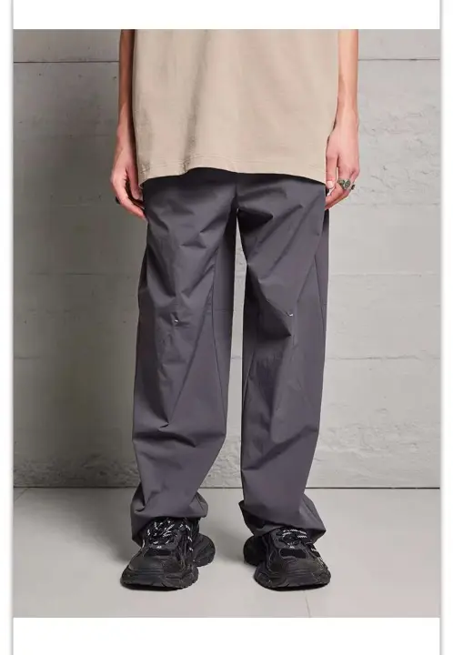 Pantalones cargo de color liso con logo 2024 para hombres y mujeres, adecuados para correr, bolsillo de nailon y poliéster - 1