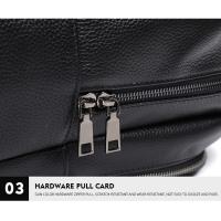 Mochila De piel auténtica 100% para hombre, morral para ordenador portátil de 14 pulgadas, de viaje, a la moda - details 20